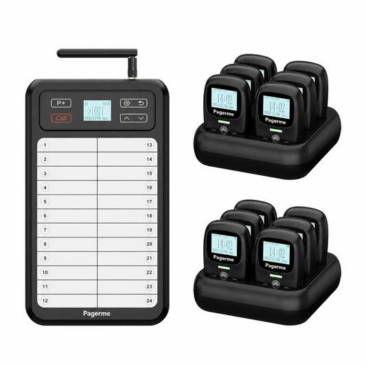 WCS037 KeyPad + WCS114 Staff Pager System NZ – Kitchen Waiters Call Set with Name Board - Pagerme