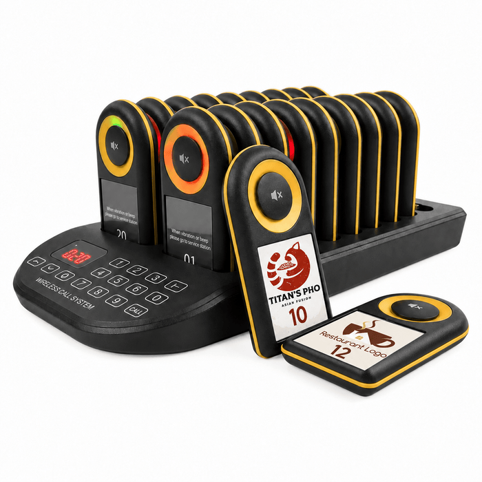 WPS169 Slim Restaurant Guest Pager System NZ AU | Rechargeable Guest Pagers