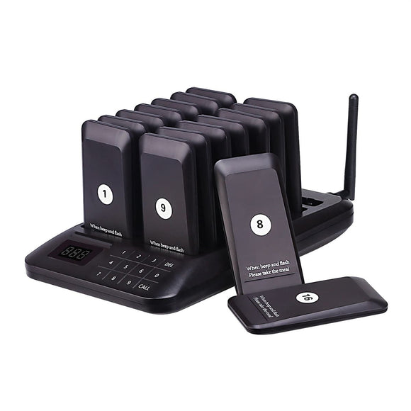 WPS157 Wireless Slim 16 Pagers Paging Calling System Distance up to 300m