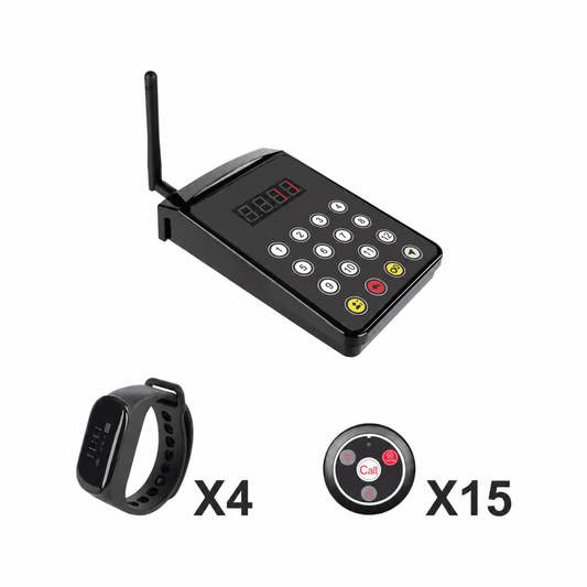TD154 Kitchen & Waiter Paging System with T117 Call Buttons NZ - Pagerme