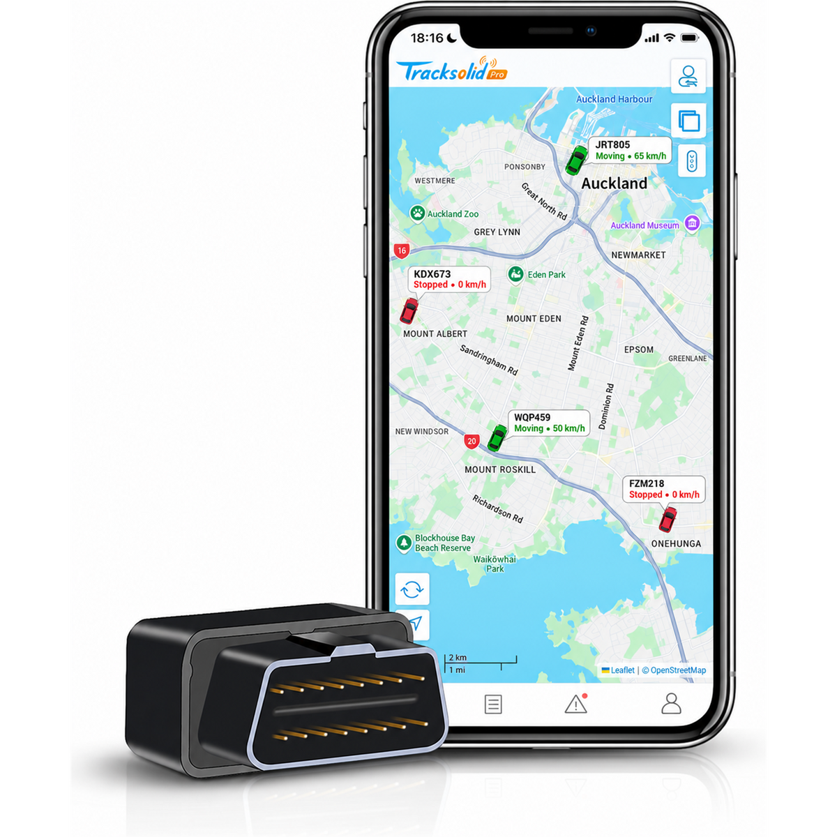 JimiLab VL505 4G OBD II Plug & Play GPS Vehicle Tracker – Car & Fleet Tracking | Optional SIM Card & Web Tracking $95/Year