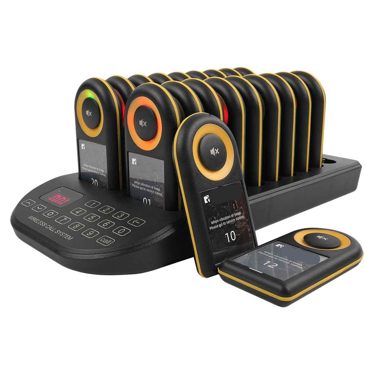 WPS169 Wireless Slim Paging System with 20 Pagers, Reliable Calling Range up to 500m - Pagerme