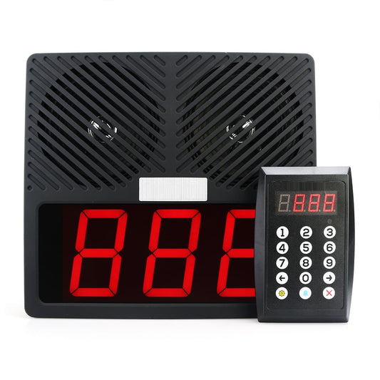 WCS101 Queue Calling System NZ – Wireless Dual Loudspeaker, LCD Display for Cafe Takeaways