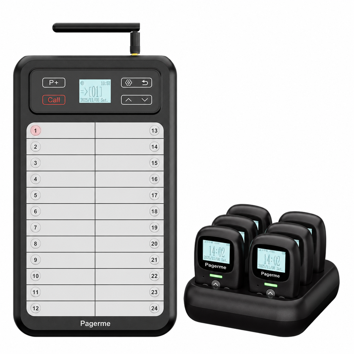 WCS037 KeyPad + WCS114 Staff Pager System NZ – Kitchen Waiters Call Set with Name Board