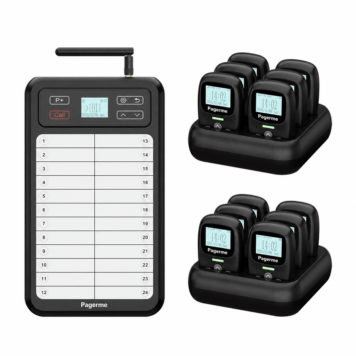 WCS037 KeyPad + WCS114 Staff Pager System NZ – Kitchen Waiters Call Set with Name Board - Pagerme