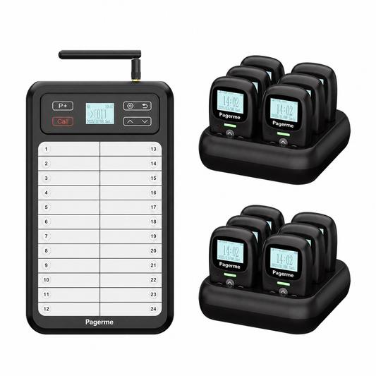WCS037 KeyPad + WCS114 Staff Pager System NZ – Kitchen Waiters Call Set with Name Board