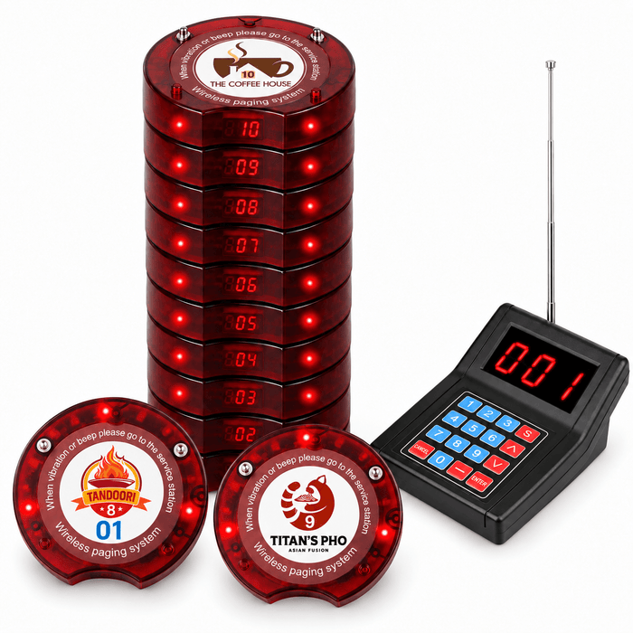 WPS165 Wireless Coaster Pager System Guest Buzzers with 400m Range