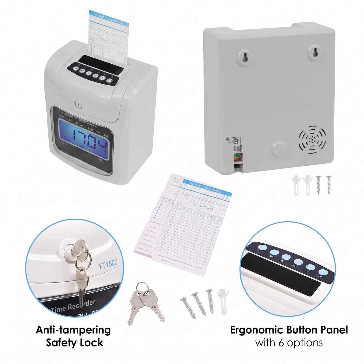 Punch card bundy clock NZ – side view and card slot
