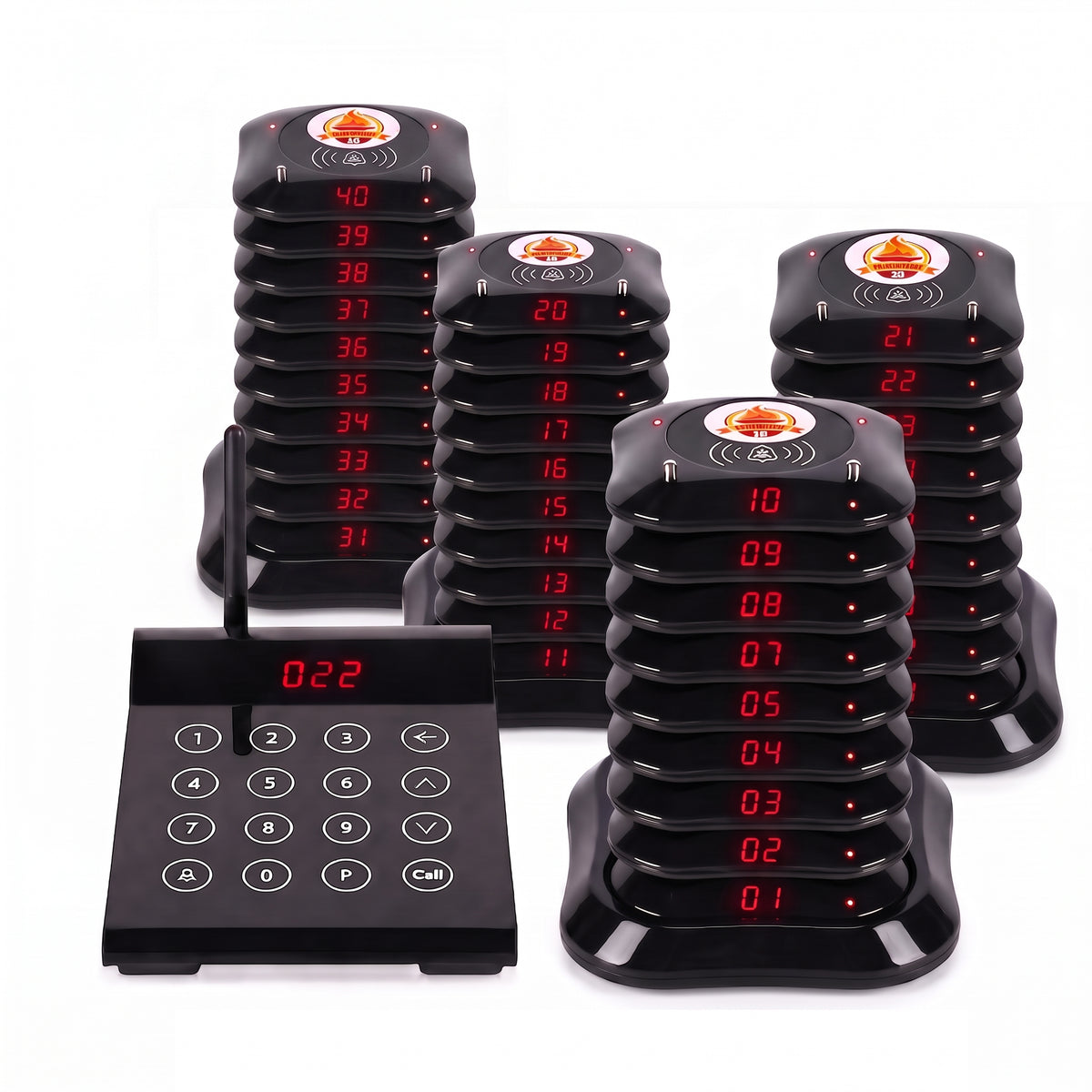WPS164 Wireless Square Pager System Guest Buzzers, 800m Long Range