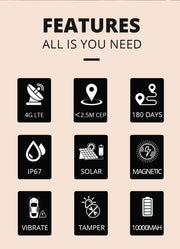 LL303 features: 4G LTE, <2.5 m CEP, IP67, solar, magnetic charging, vibration and tamper alerts, 10,000 mAh battery
