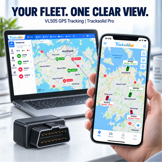 JimiLab VL505 4G OBD II GPS Tracker NZ – Plug & Play or Hidden Install, Car & Van Fleet Tracking | Optional SIM Card & Web Tracking $95/Year