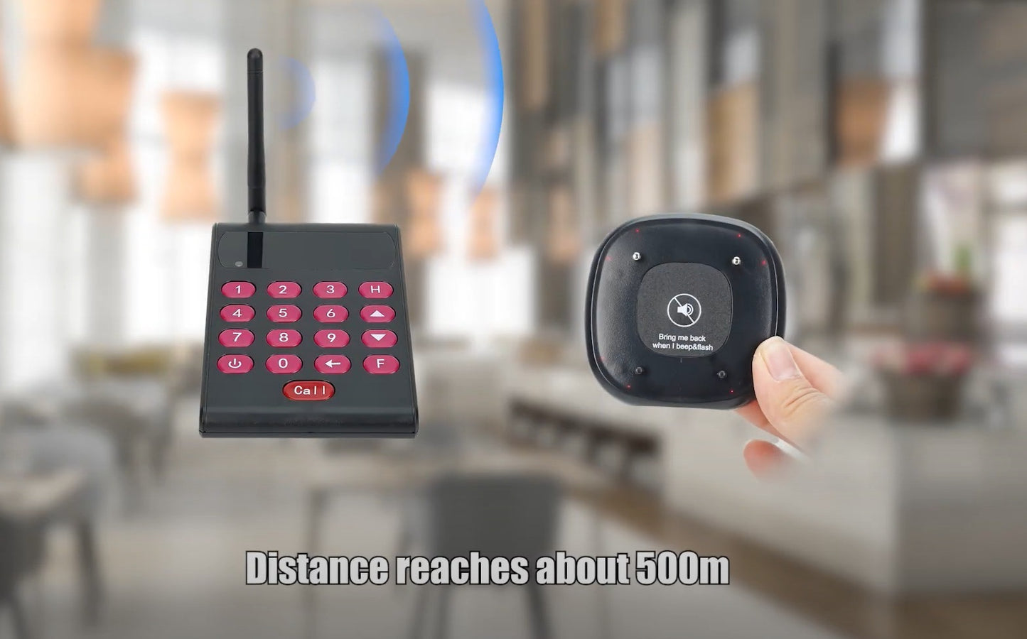 WPS161 Wireless Coaster Pager System Guest Buzzers with 500m Range