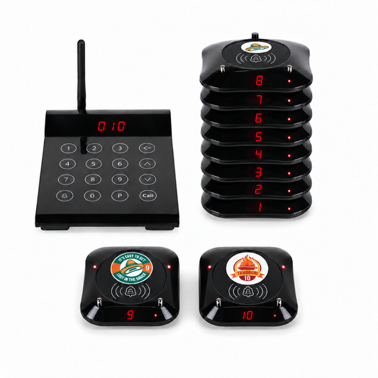 WPS164 Wireless Square Pager System Guest Buzzers, 800m Long Range