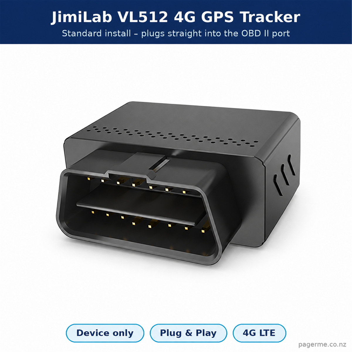 JimiLab VL512 4G GPS tracker – device only, standard plug-in install - Pagerme