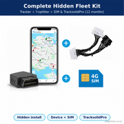 Complete hidden fleet kit – VL512 tracker, OBD Y-splitter, 4G SIM and TracksolidPro - Pagerme