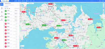 TracksolidPro fleet management dashboard tracking rental vans live across Auckland - Pagerme