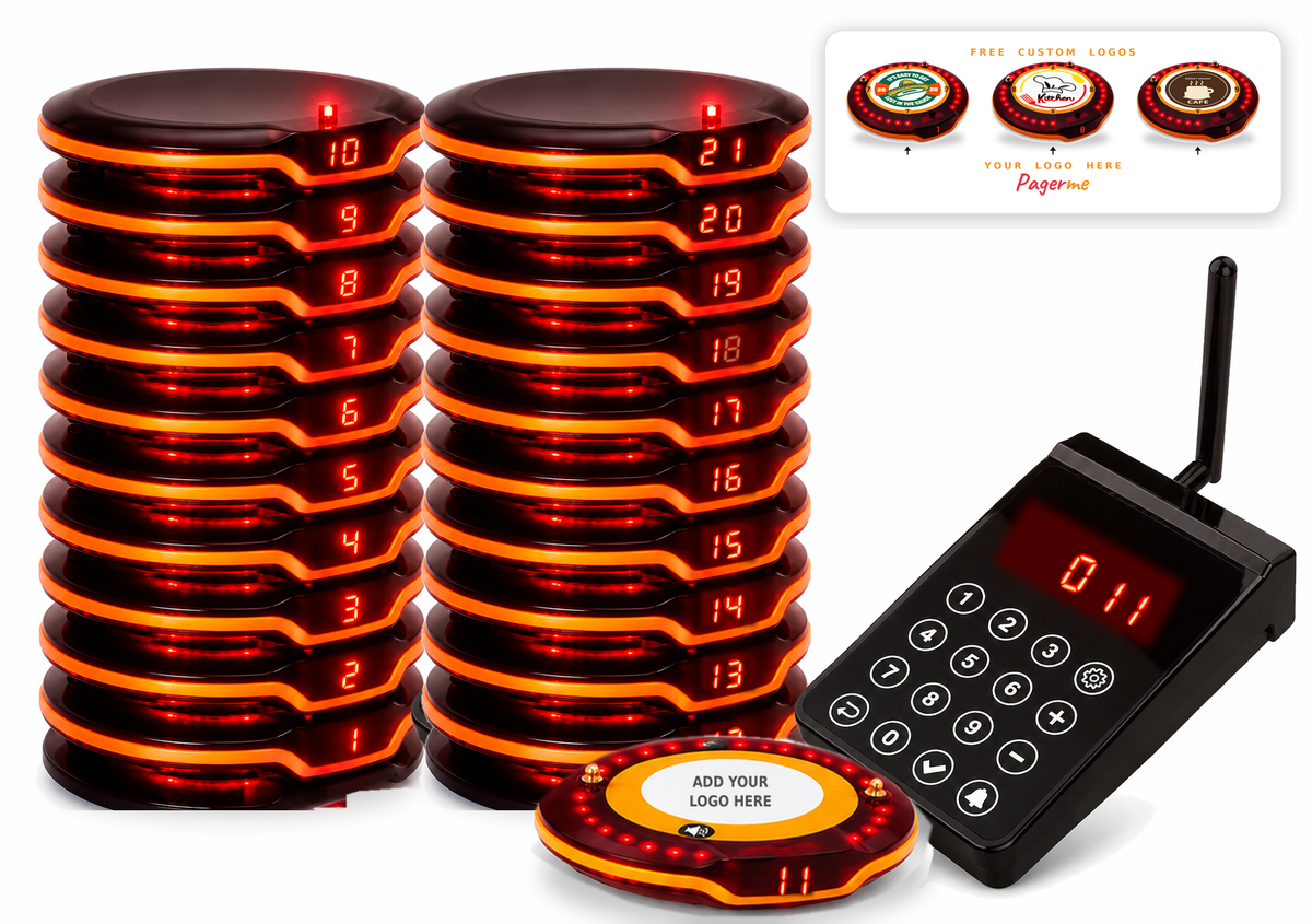 WPS203 Wireless Coaster Pager System Long Range 1000m Guest Pagers