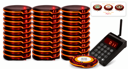 WPS203 Wireless Coaster Pager System Long Range 1000m Guest Pagers