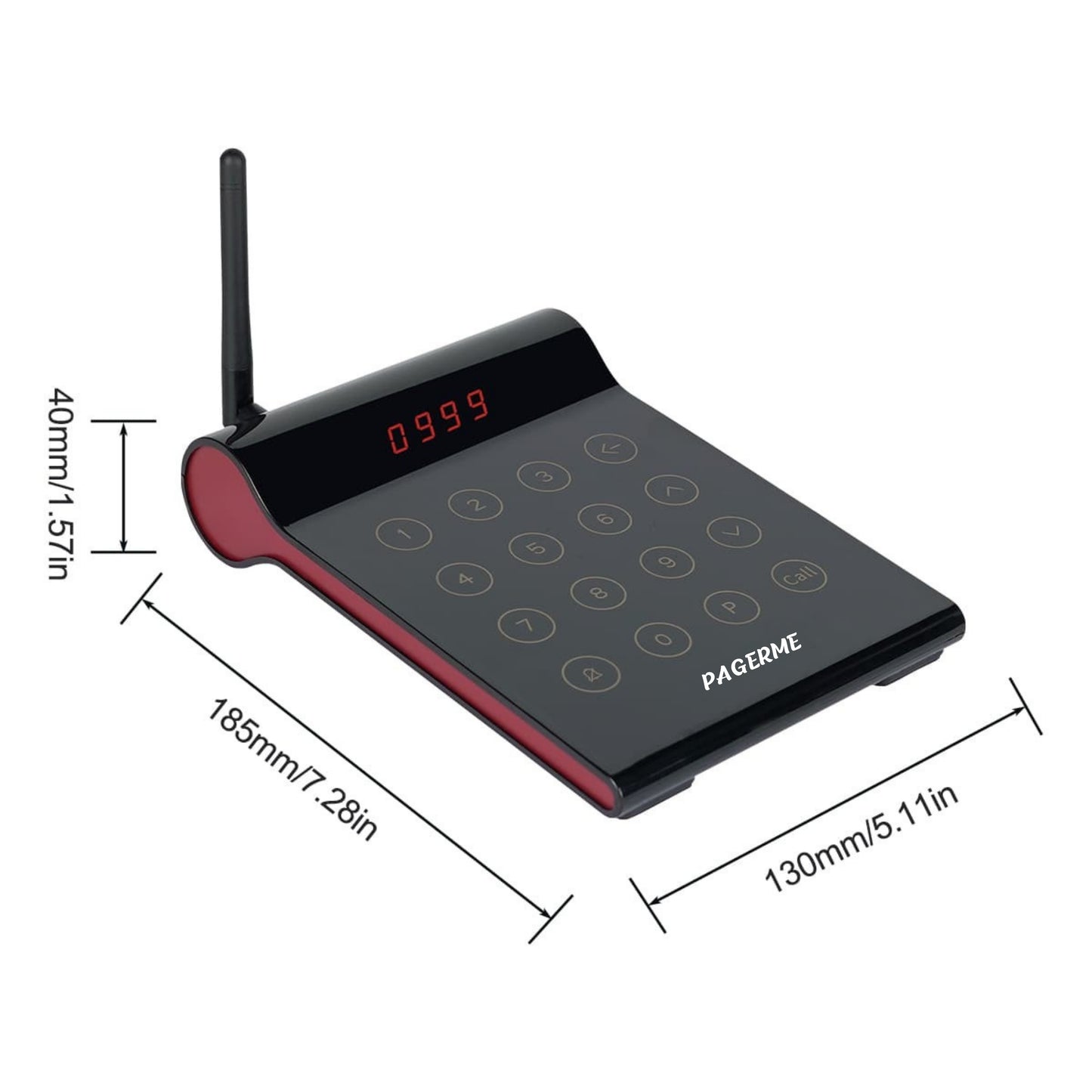 WPS164 Wireless Square Pager System Guest Buzzers, 800m Long Range