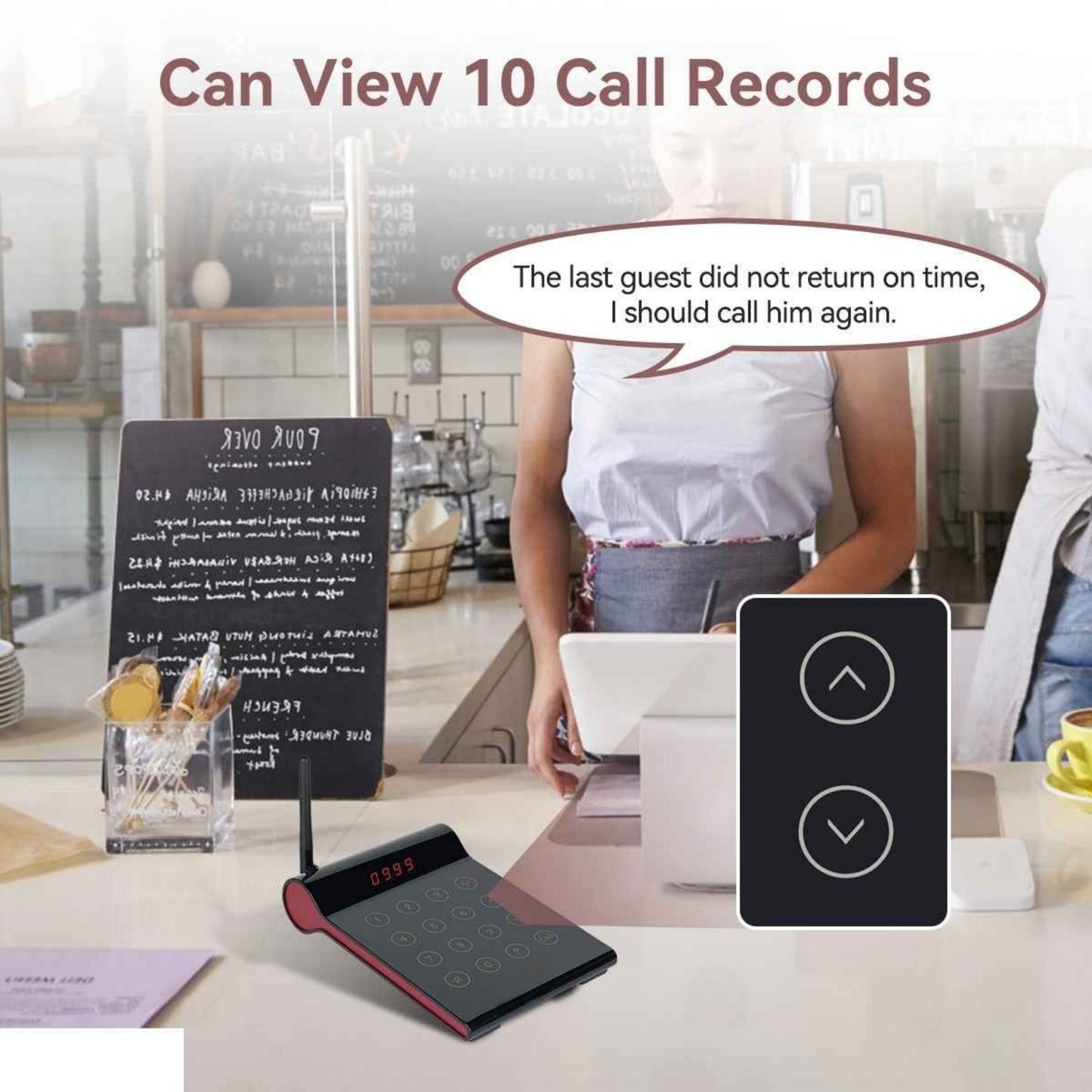 WPS164 Wireless Square Pager System Guest Buzzers, 800m Long Range
