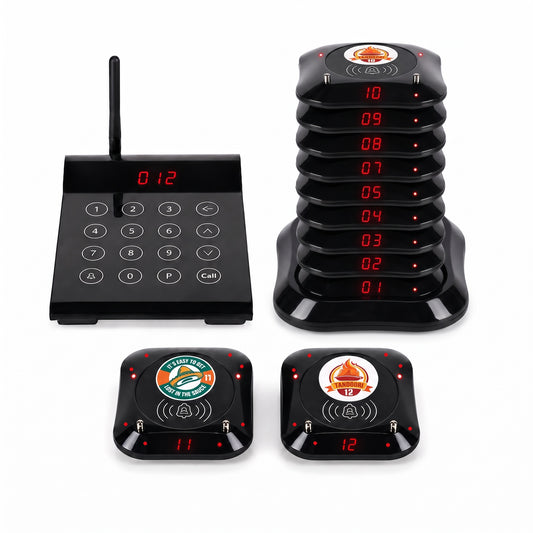 WPS164 Wireless Square Pager System Guest Buzzers, 800m Long Range
