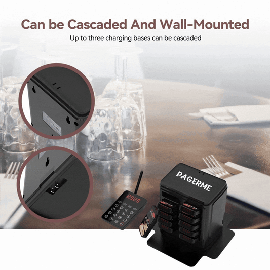 WPS177 Wall Mount Pager System Wireless Guest Paging Kit with 500m Range