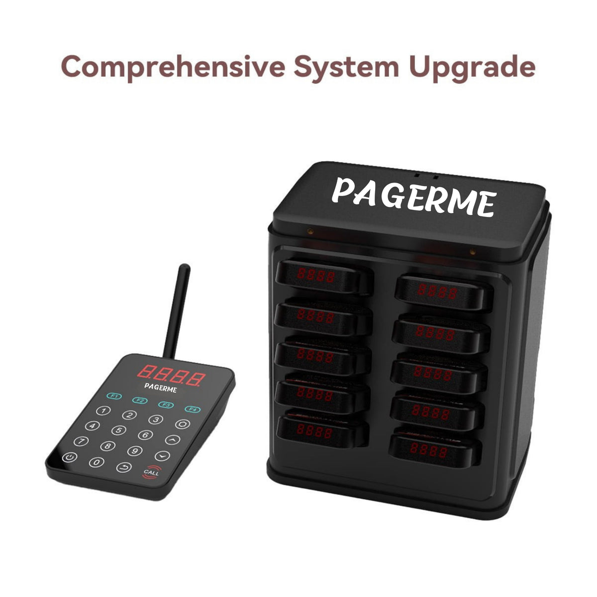 WPS177 Wall Mount Pager System Wireless Guest Paging Kit with 500m Range