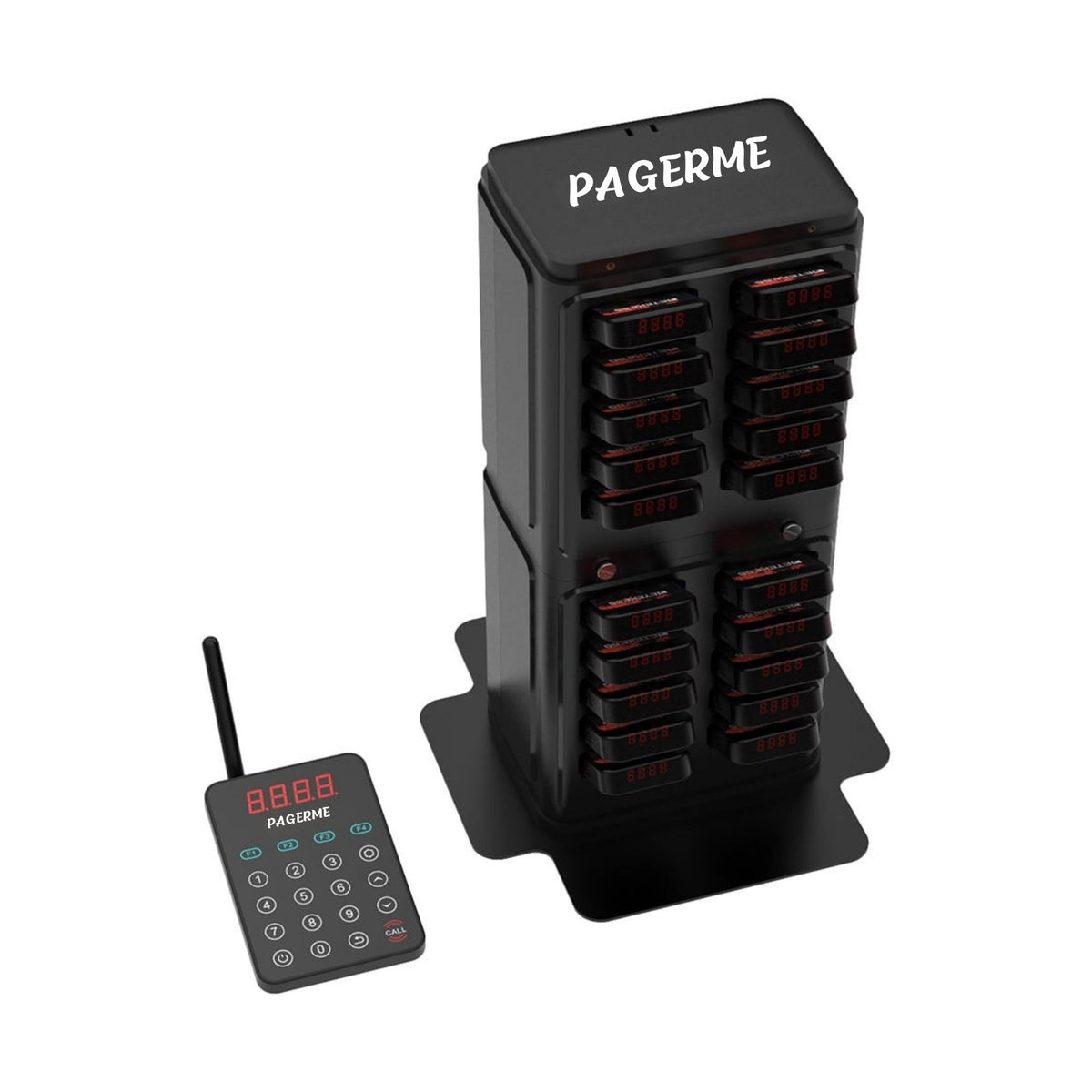 WPS177 Wall Mount Pager System Wireless Guest Paging Kit with 500m Range - Pagerme