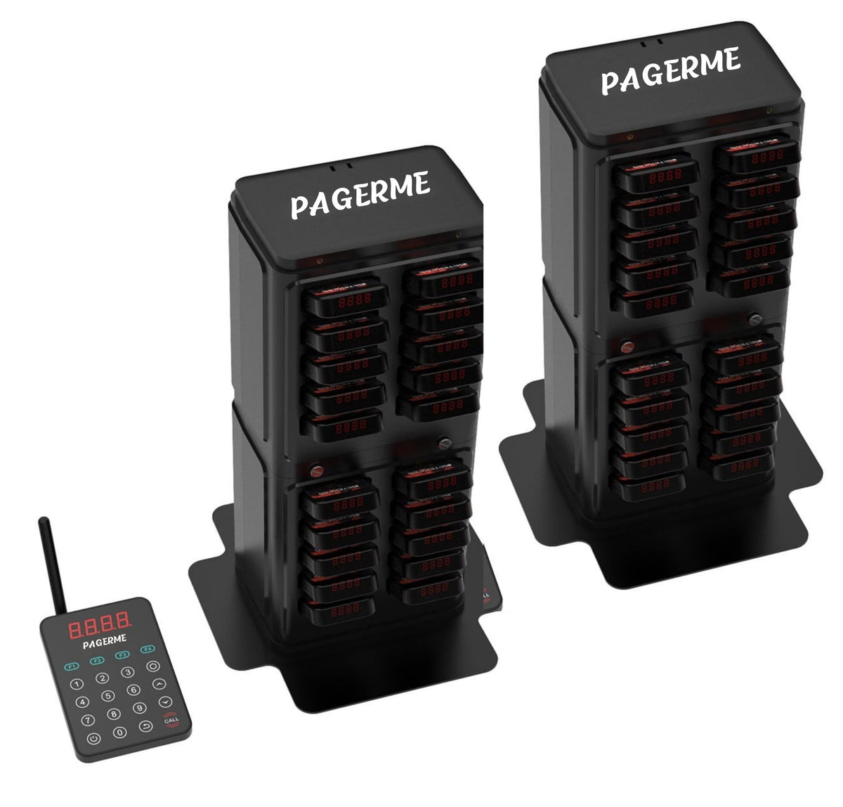 WPS177 Wall Mount Pager System Wireless Guest Paging Kit with 500m Range - Pagerme