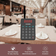 WPS177 Wall Mount Pager System Wireless Guest Paging Kit with 500m Range - Pagerme