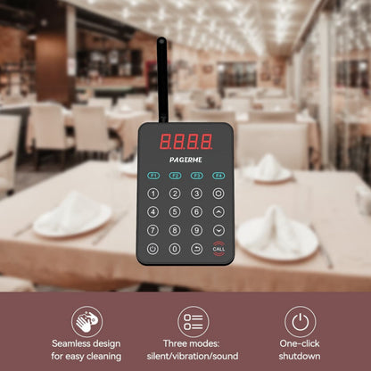 WPS177 Wall Mount Pager System Wireless Guest Paging Kit with 500m Range