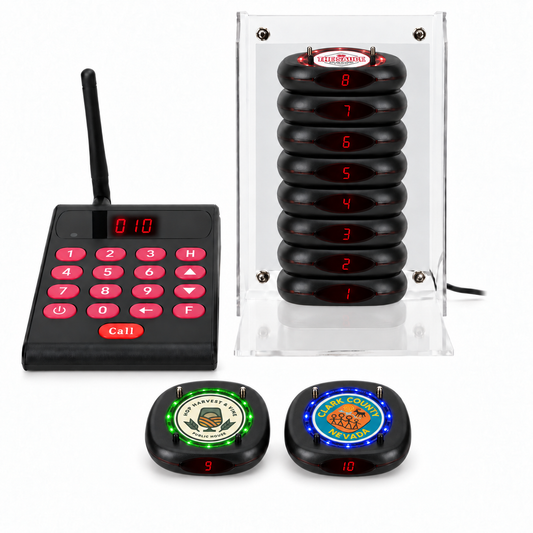 WPS161 Wireless Coaster Pager System Guest Buzzers with 500m Range