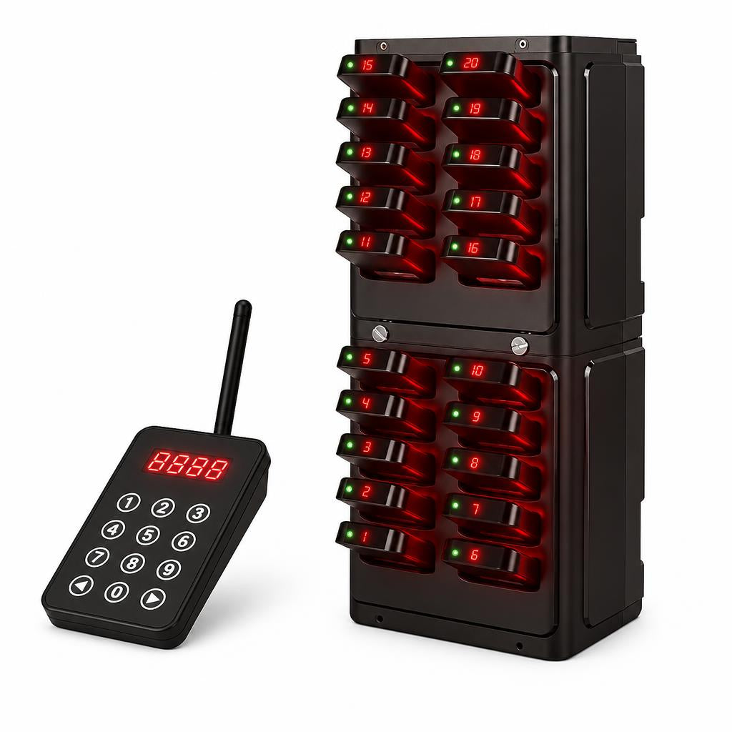 WPS177 Wall Mount Pager System Wireless Guest Paging Kit with 500m Range