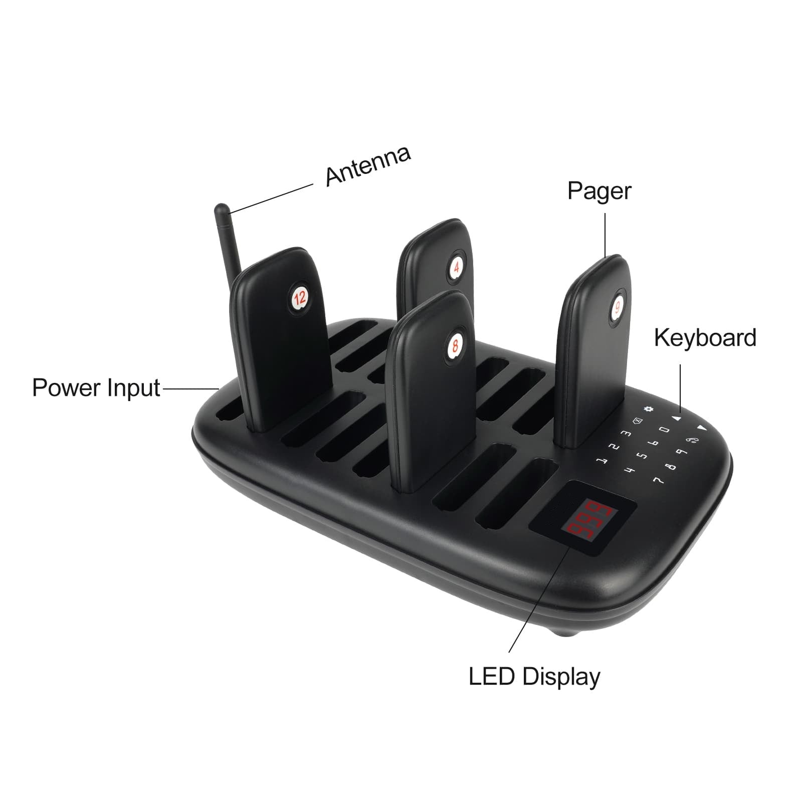 WPS175 Wireless Guest Pager System 16 Slim Pagers with 500m Range - Budget - Pagerme