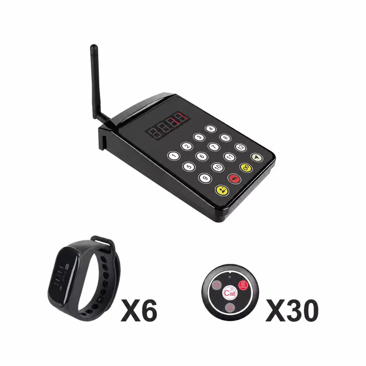 TD154 keypad with six watch pagers and thirty T117 call buttons