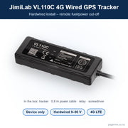JimiLab VL110C 4G wired GPS tracker – device only, hardwired 9–90 V with relay - Pagerme
