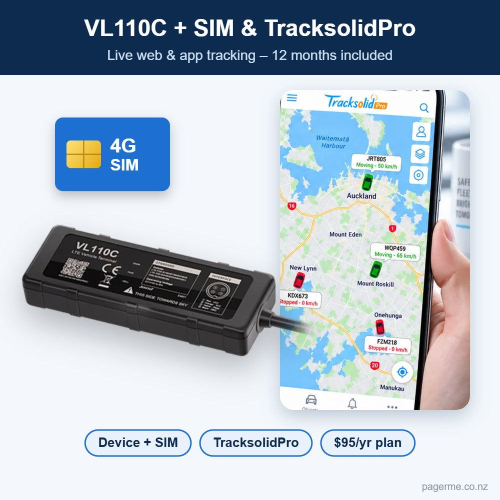 VL110C GPS tracker with 4G SIM card and TracksolidPro web & app tracking – $95 per year - Pagerme