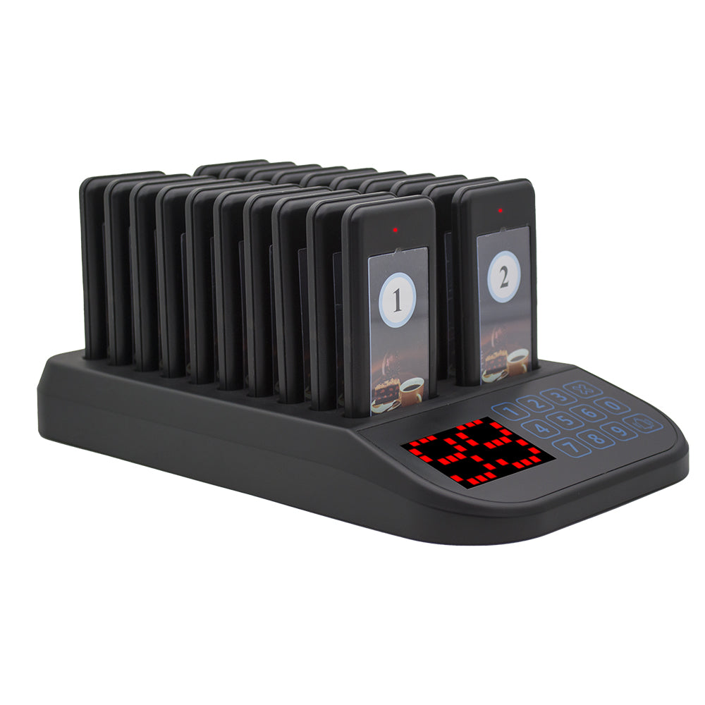 WPS103 Wireless Slim 20 Pagers Paging Calling System Distance Up to 40 ...